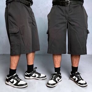 Dickies Relaxed Fit Cargo Shorts Black Skater Y2K Goth Size 44